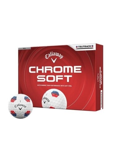 2026 Callaway Chrome Trutrack Soft Balti Golfo Kamuoliukai